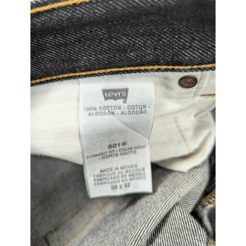 Levi's XX 501 Button Fly Classic Straight Leg Mens Jeans‎ Size 38 Black